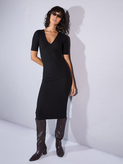 Women's Black Rib Dress