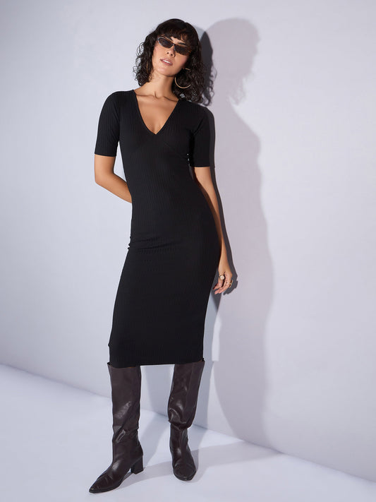 Women's Black Rib Dress