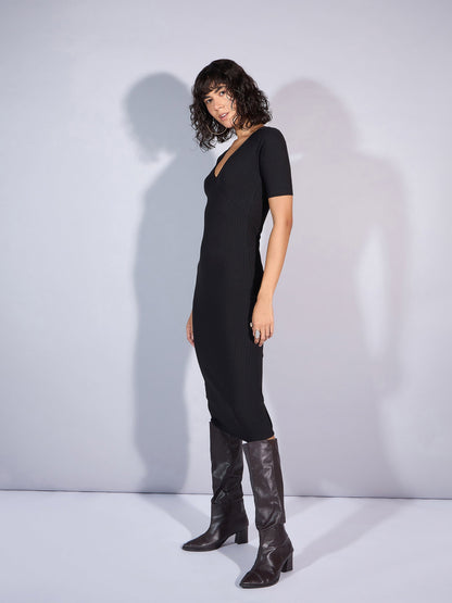 Women's Black Rib Dress