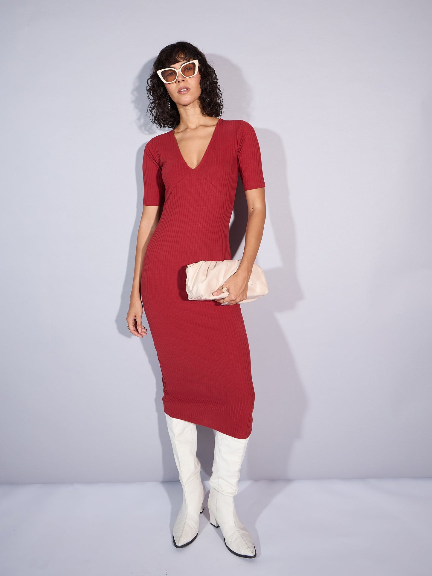 Women's Rust Rib Dress