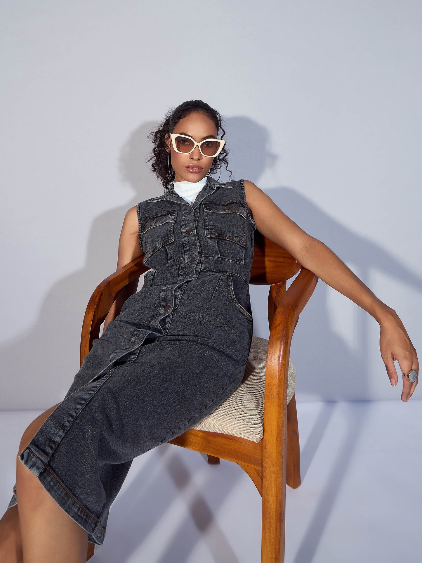 Women's Black Denim Dress