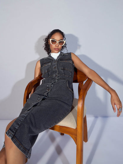 Women's Black Denim Dress