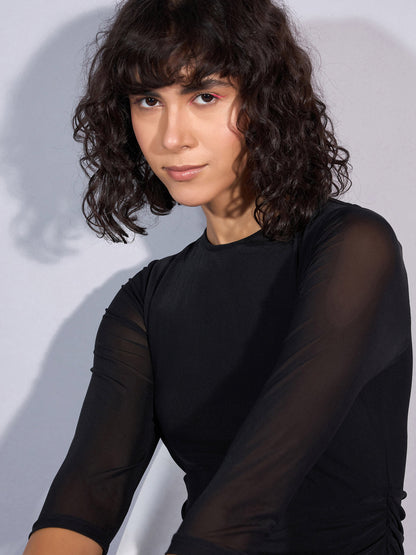 Women's Black Mesh Dress
