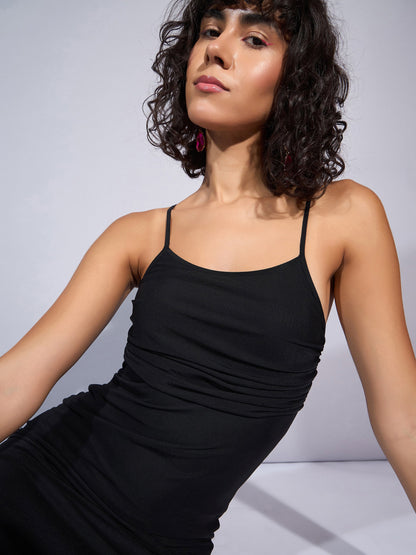 Women's Black Mesh Dress