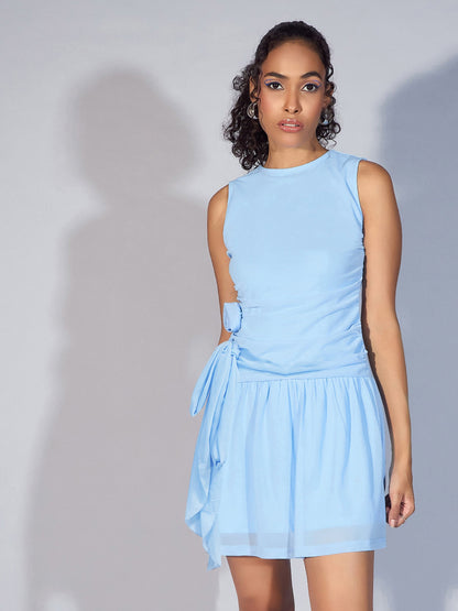 Women's Blue Mesh Dress