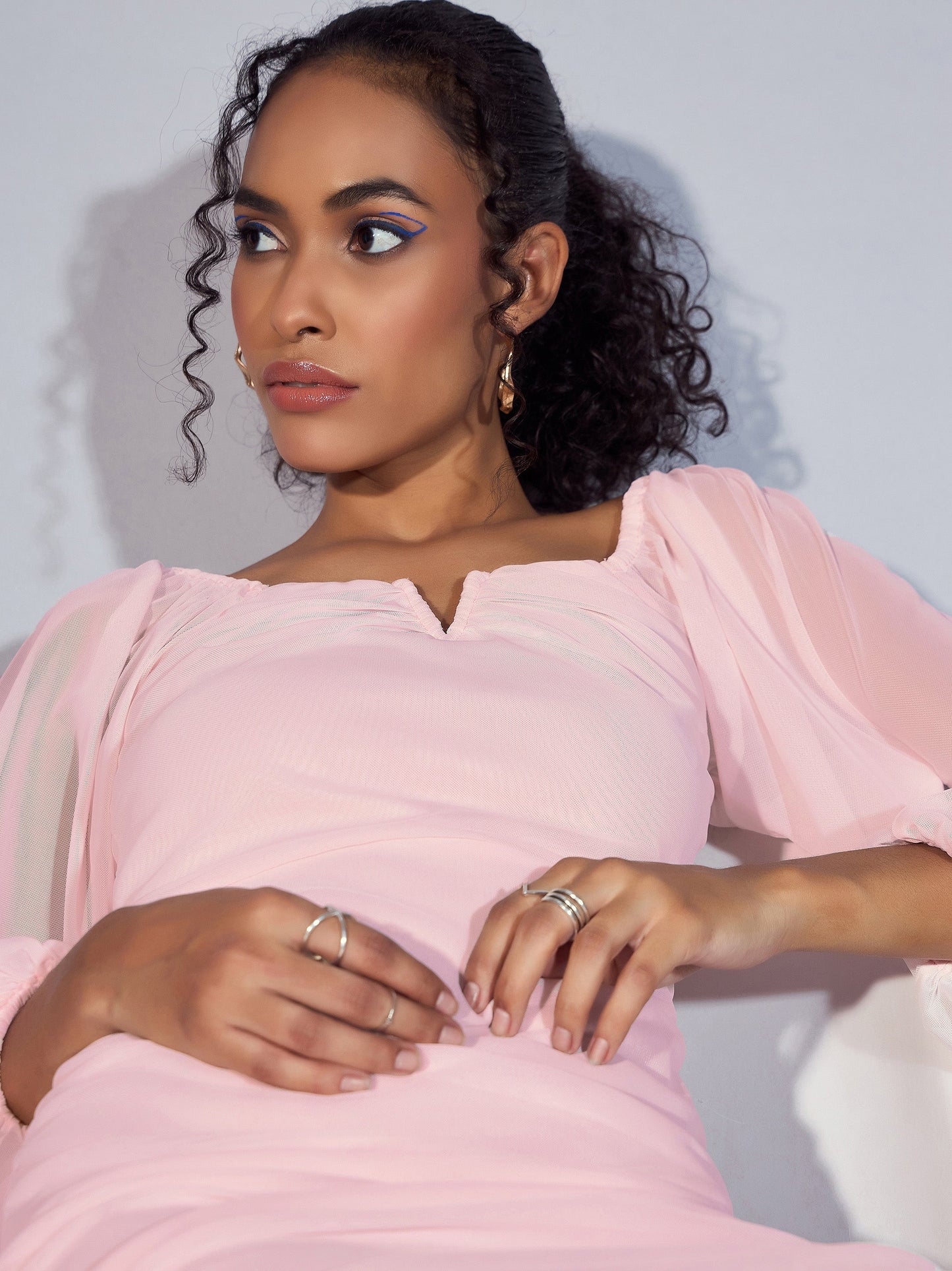 Women's Pink Mesh Dress