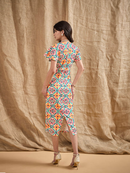 Women's Yellow Printed Dress