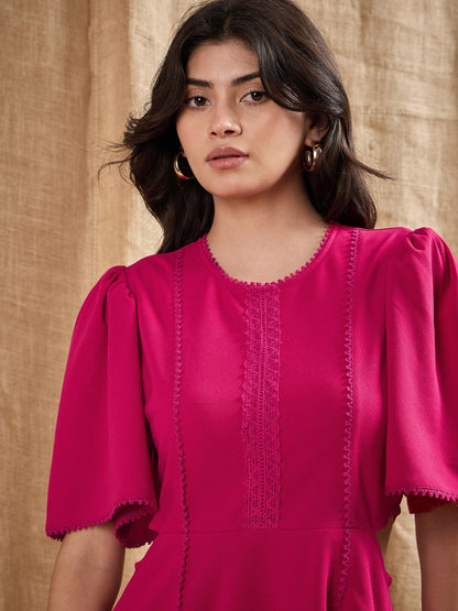 Women's Fuchsia Side Cut Dress