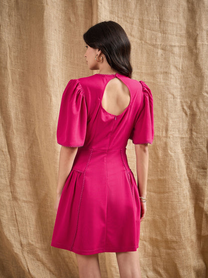 Women's Fuchsia Side Cut Dress