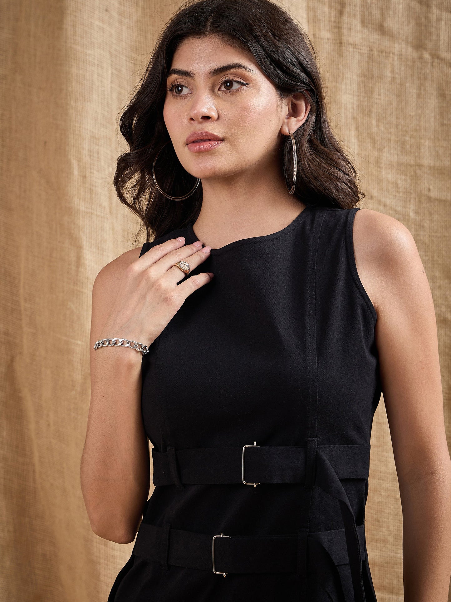 Women's Black Solid Dress