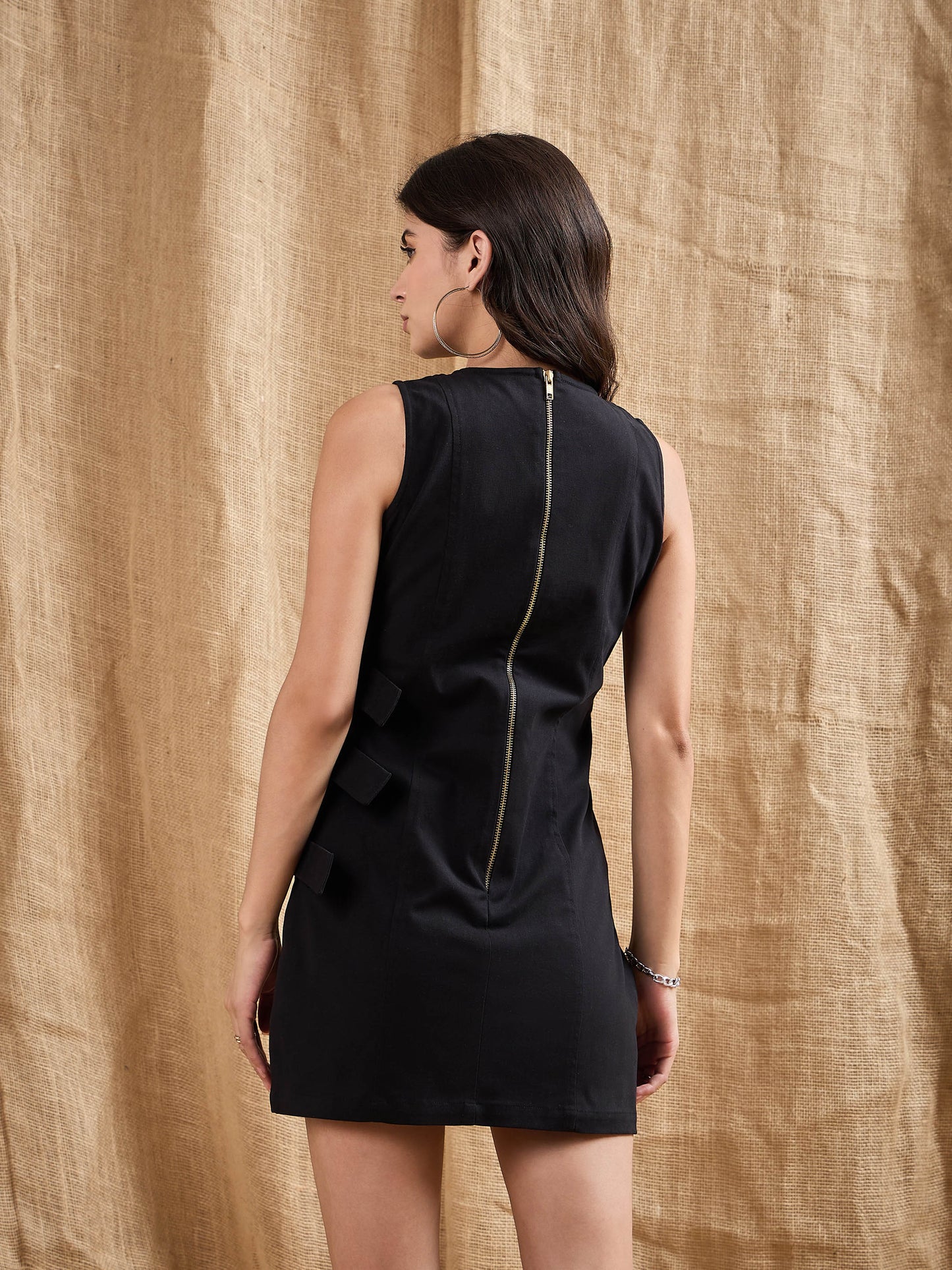 Women's Black Solid Dress