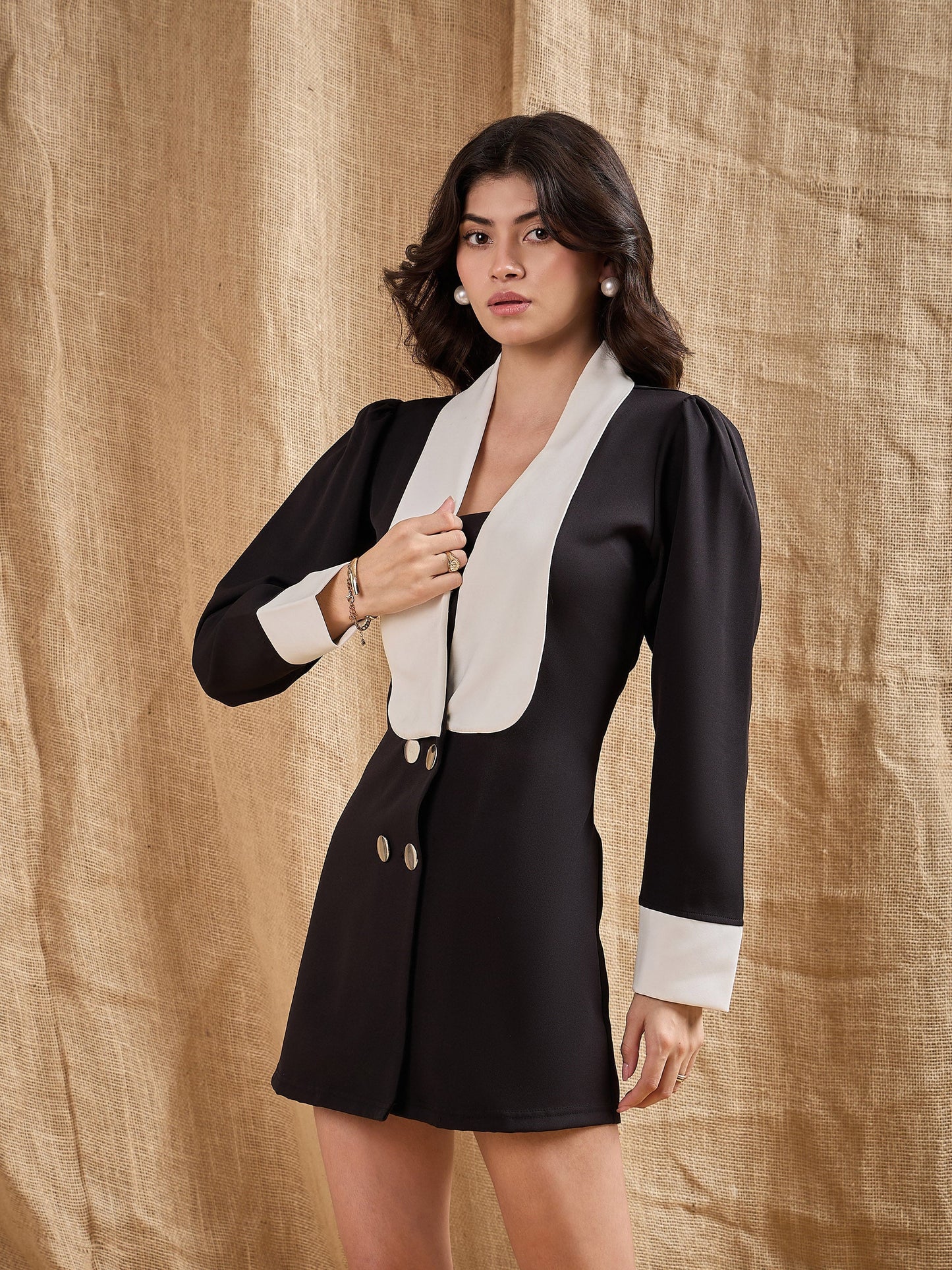 Women's Black Solid Dress