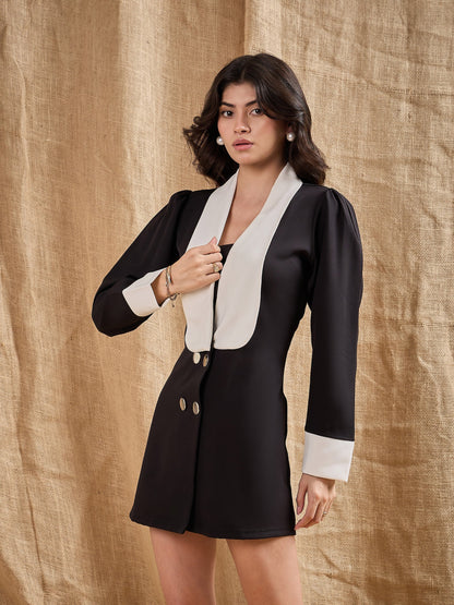 Women's Black Solid Dress