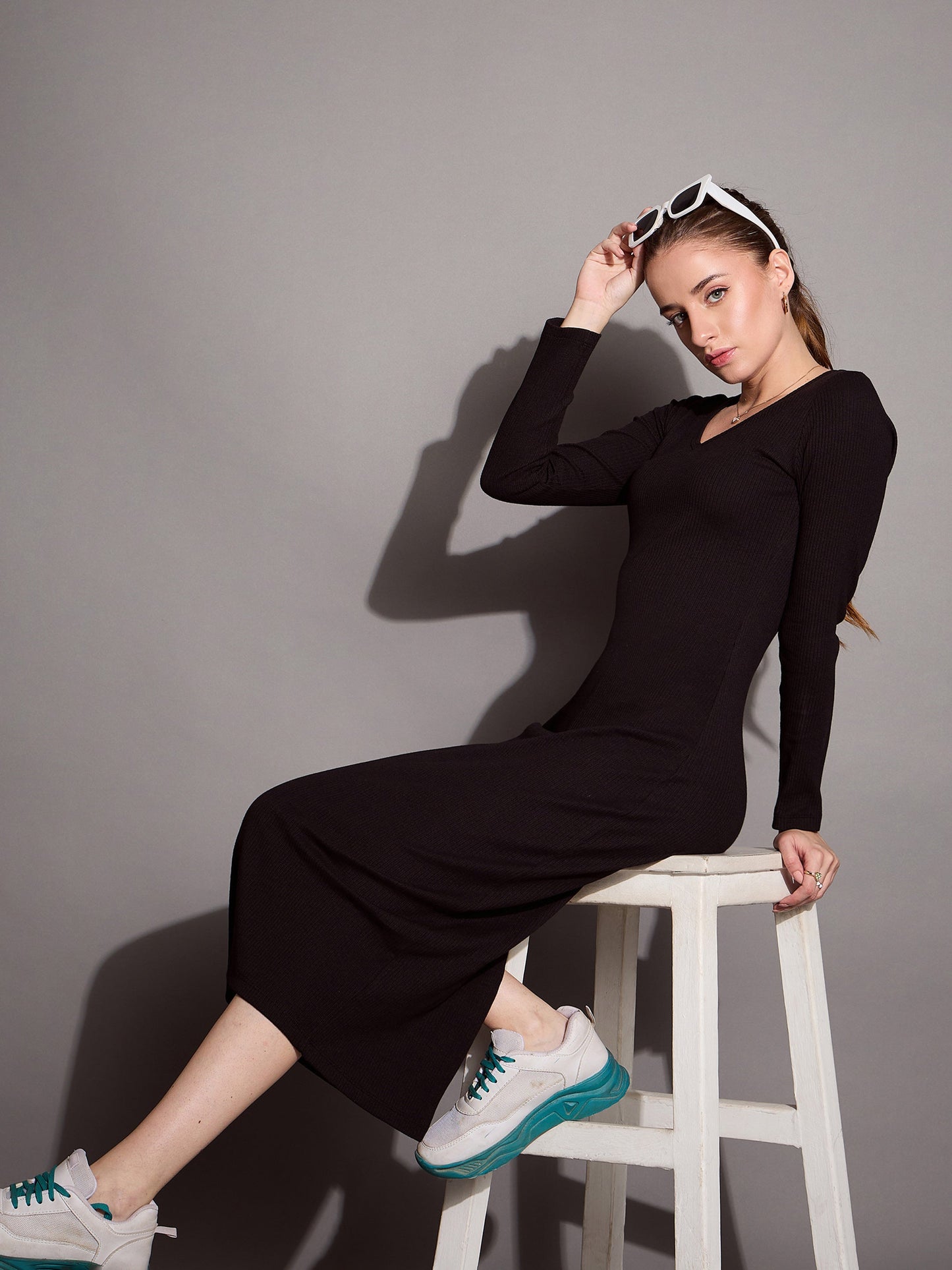 Women's Black Rib Dress