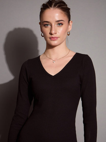 Women's Black Rib Dress