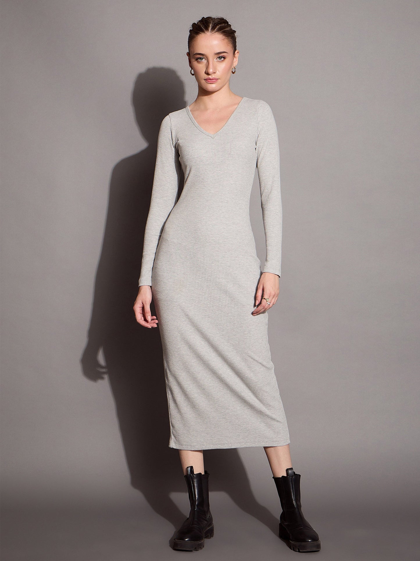 Women's Grey Rib Dress