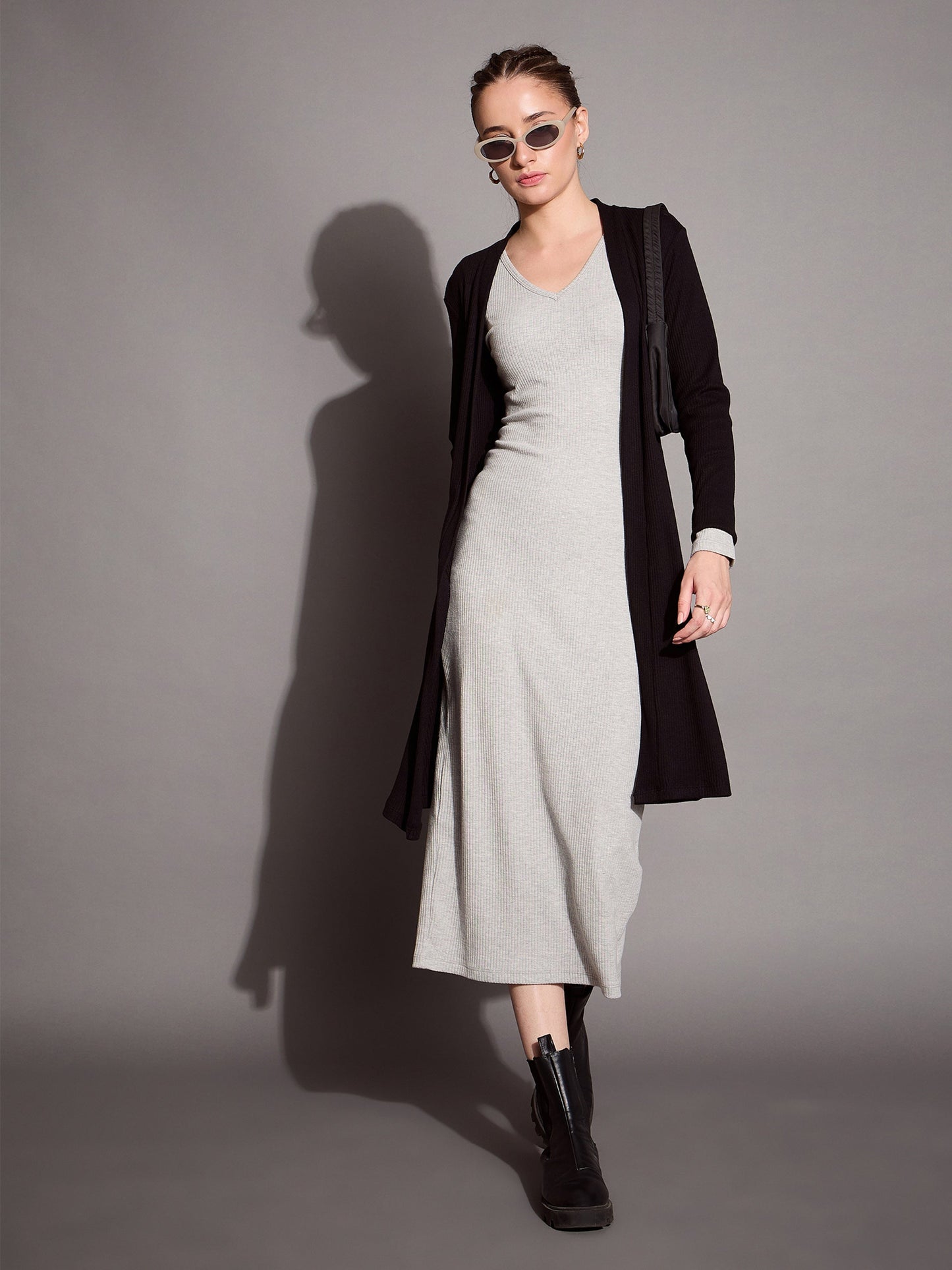 Women's Grey Rib Dress
