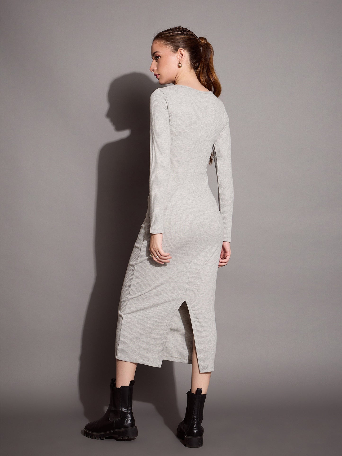 Women's Grey Rib Dress
