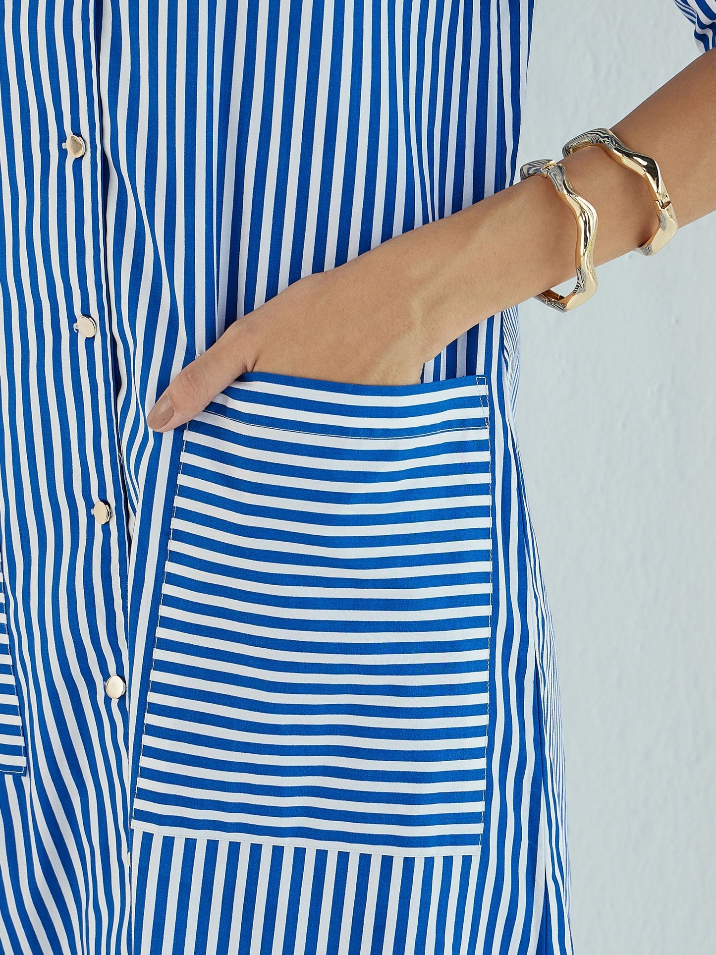 Women's Blue Striped Dress