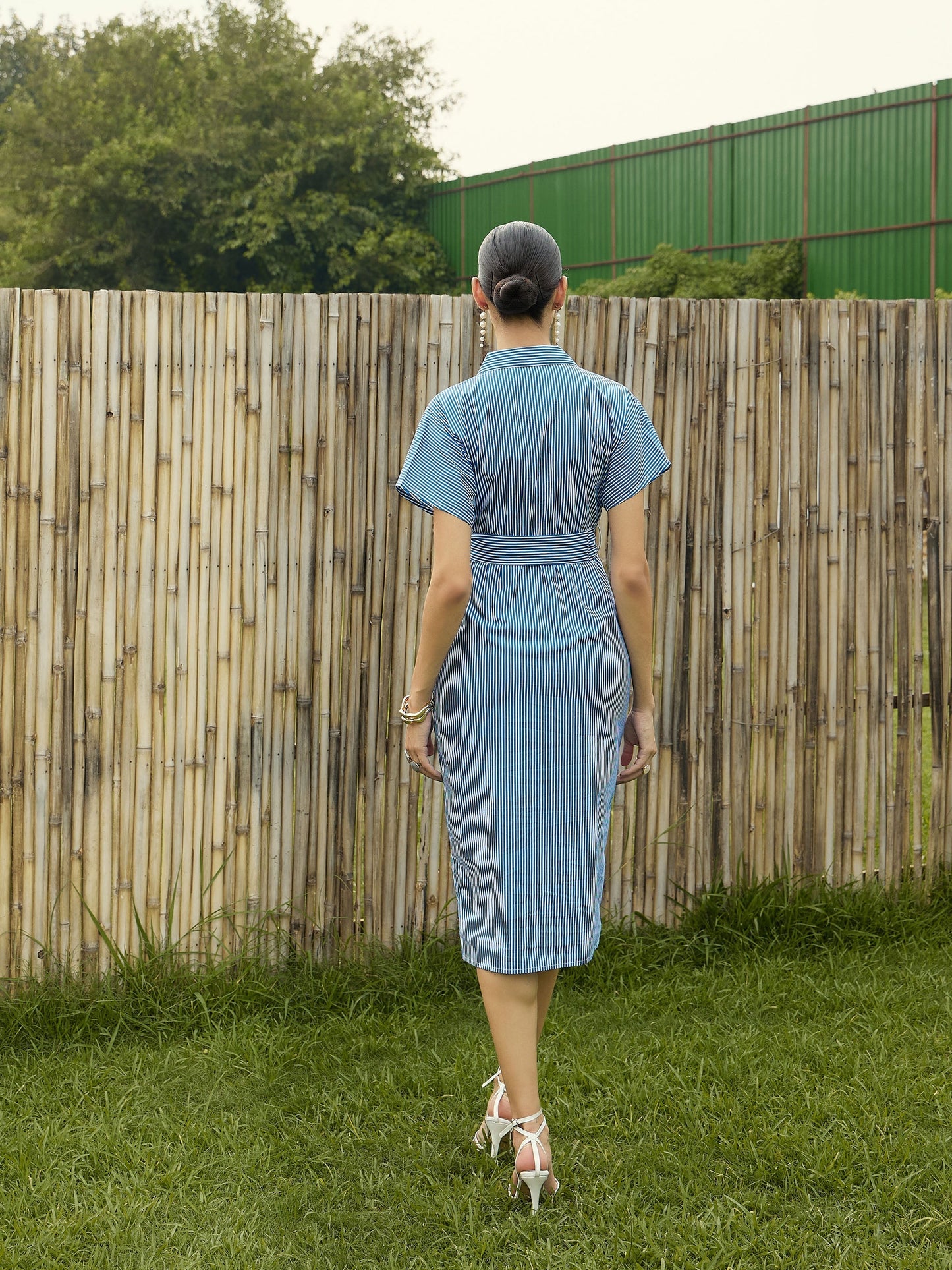 Women's Blue Striped Dress