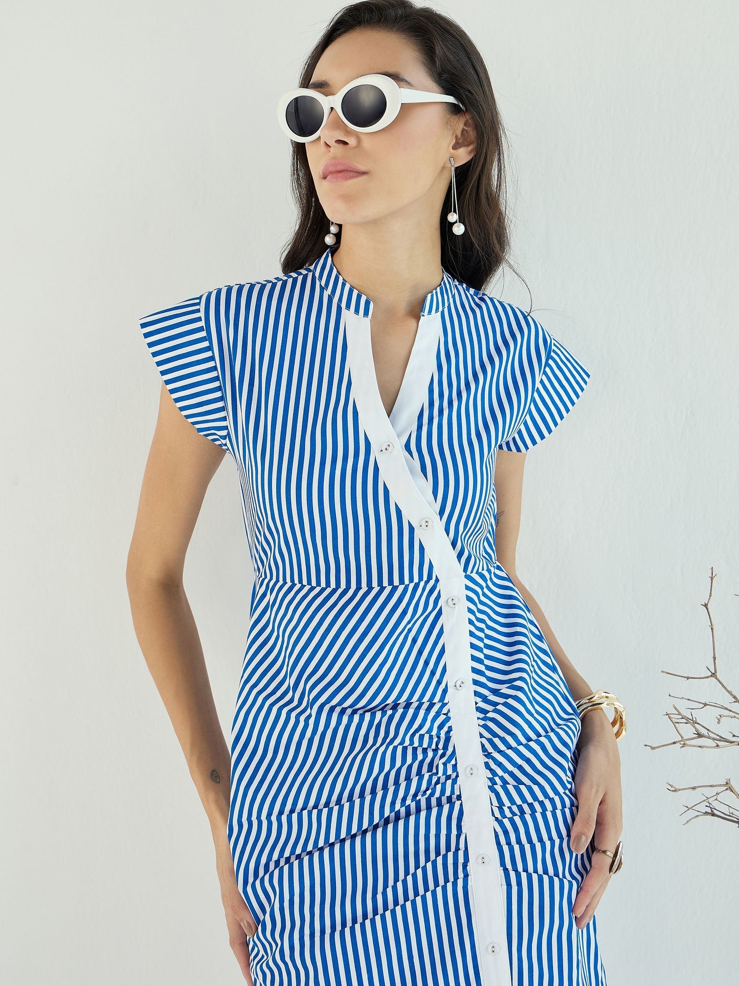 Women's Blue Striped Dress