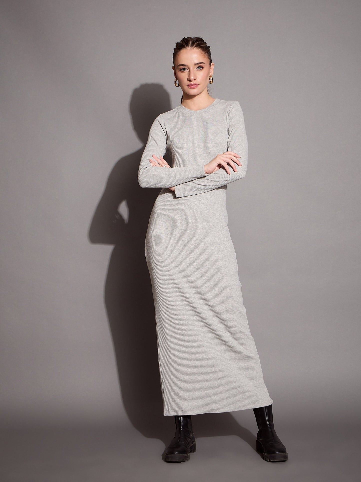 Women's Grey Rib Dress