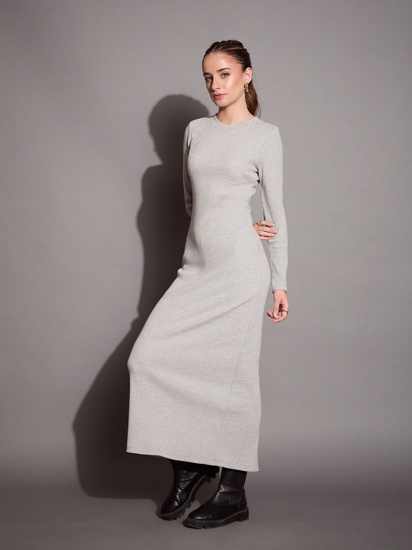 Women's Grey Rib Dress