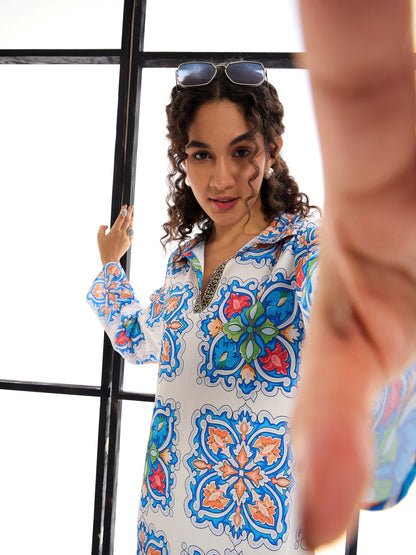 Women's White Floral Dress