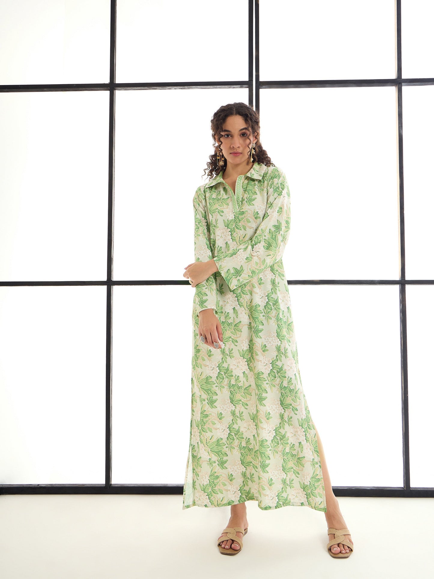 Women's Green Floral Dress