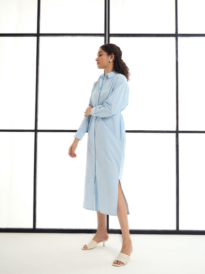 Women's Blue Striped Dress