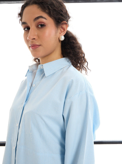 Women's Blue Striped Dress
