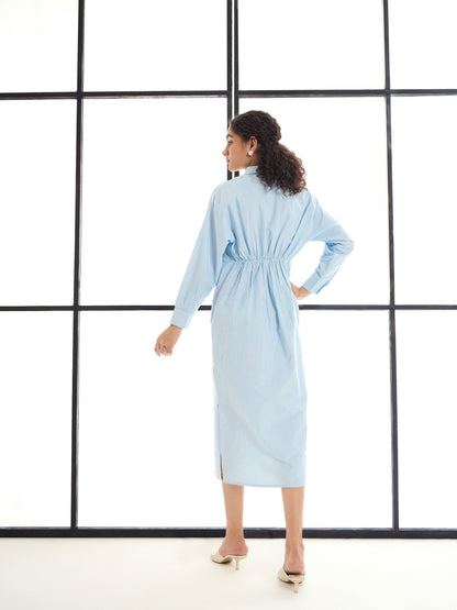 Women's Blue Striped Dress