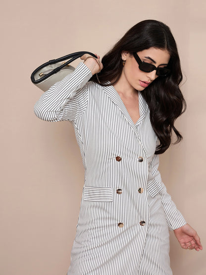 Women's White Striped Dress