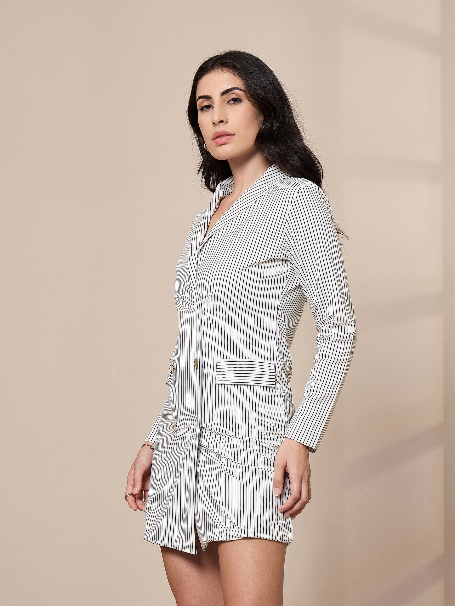 Women's White Striped Dress