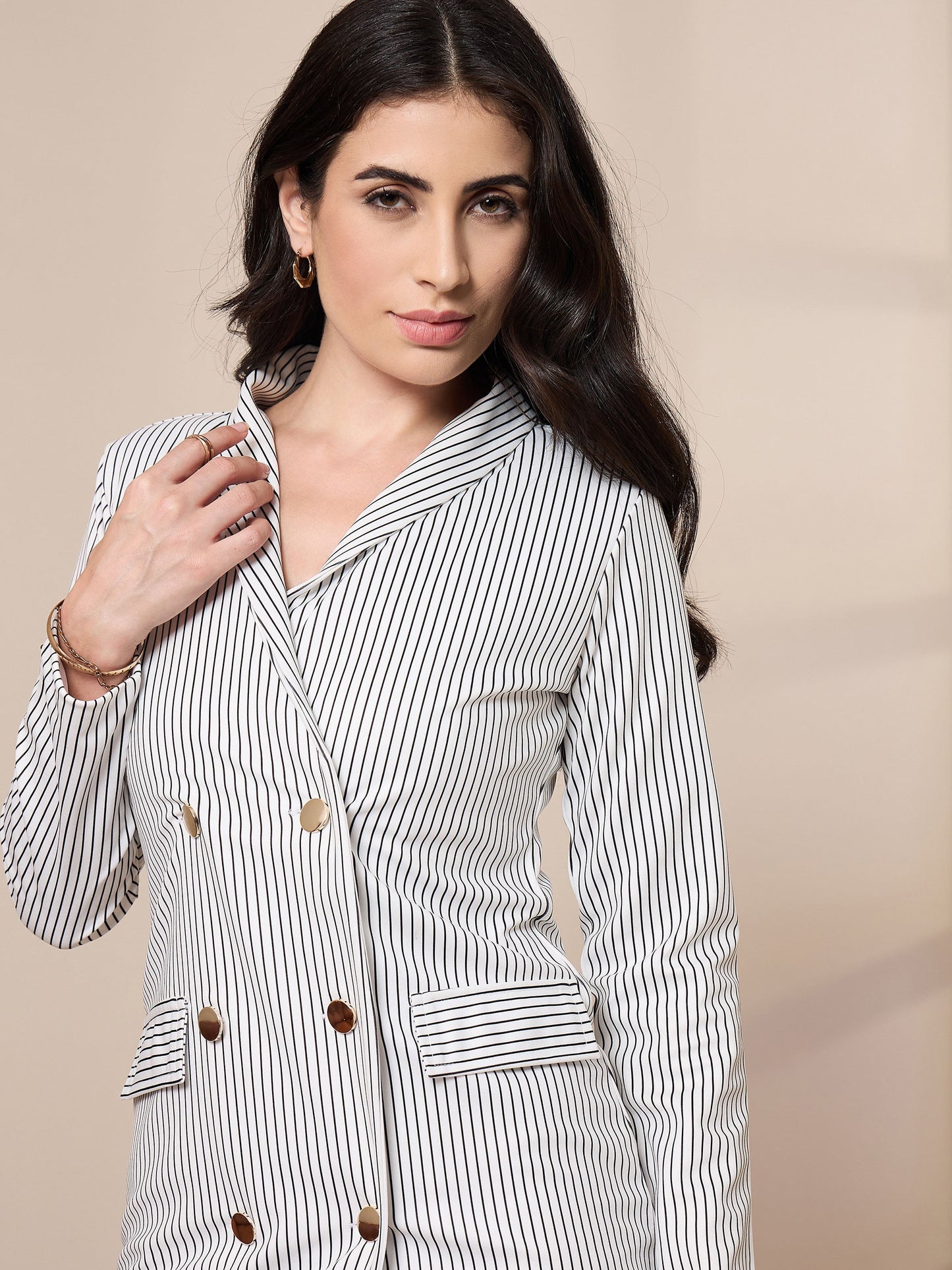 Women's White Striped Dress