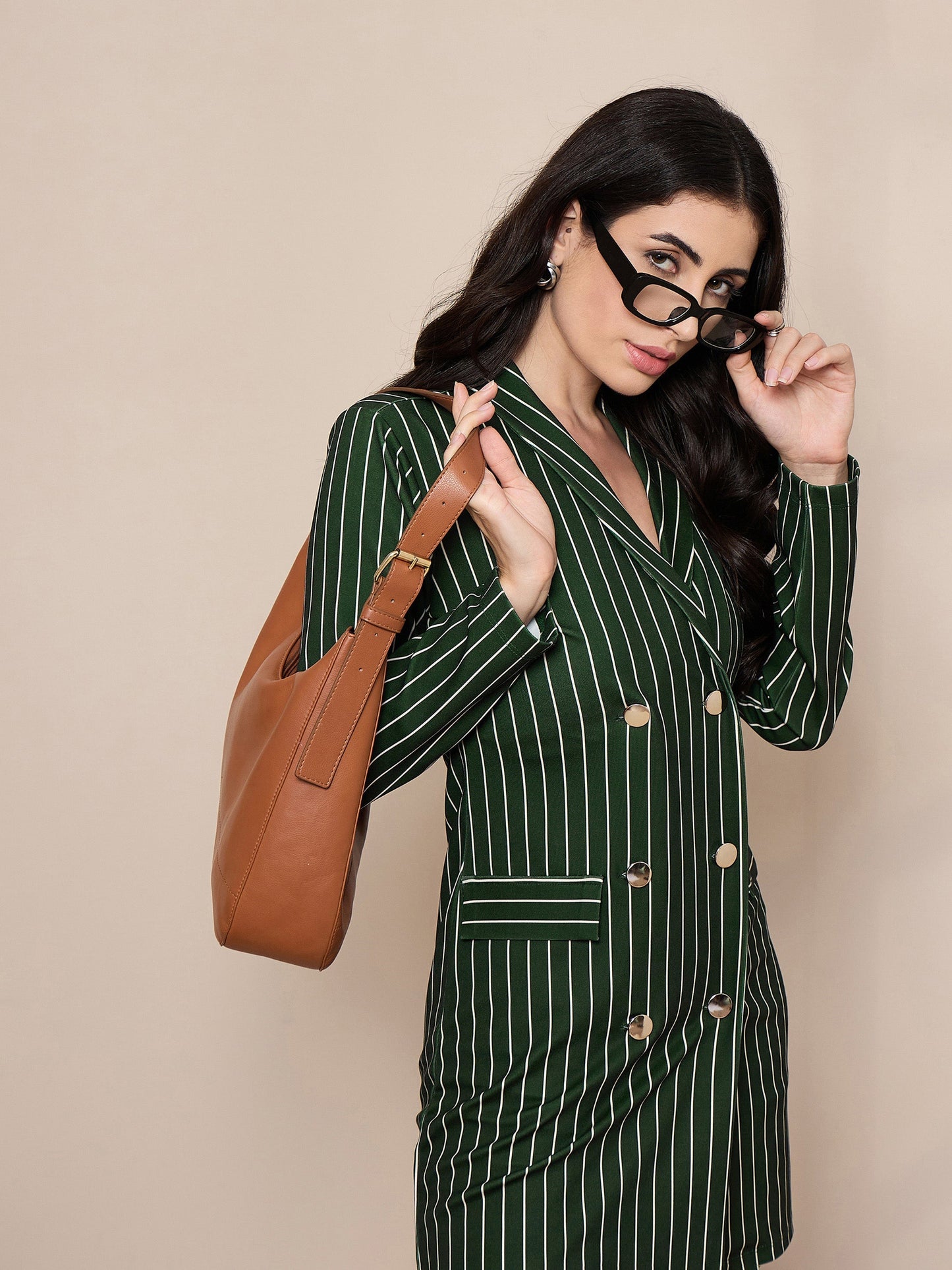 Women's Green Striped Dress