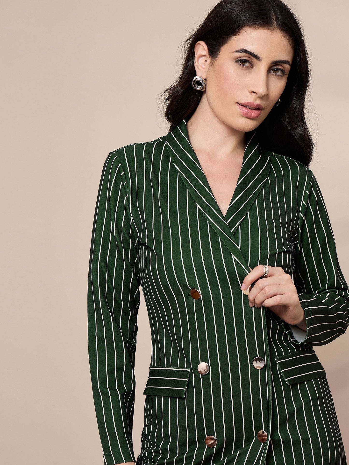 Women's Green Striped Dress