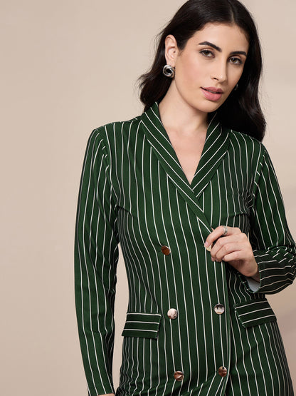 Women's Green Striped Dress