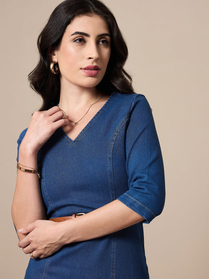 Women's Blue Denim Dress