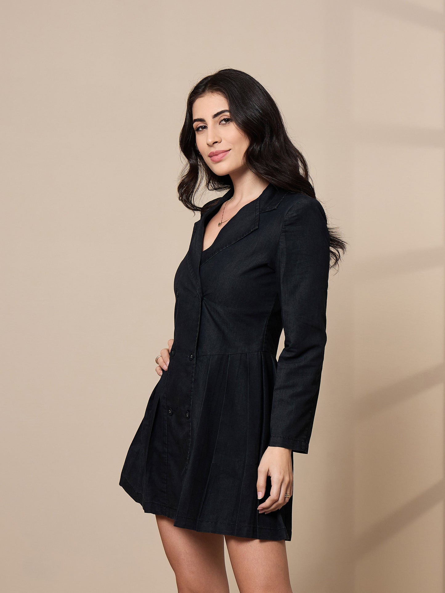Women's Black Solid Dress