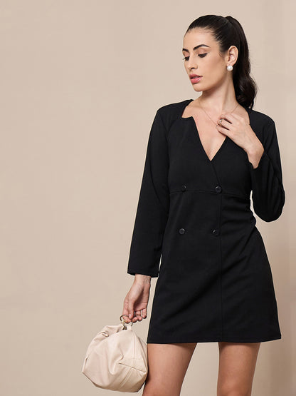 Women's Black Solid Dress