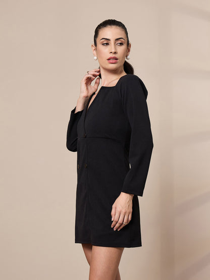 Women's Black Solid Dress