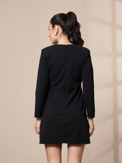 Women's Black Solid Dress
