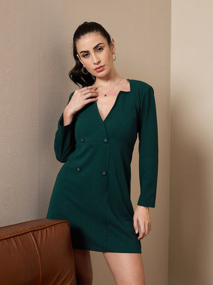 Women's Green Solid Dress