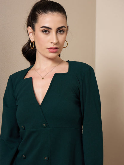 Women's Green Solid Dress