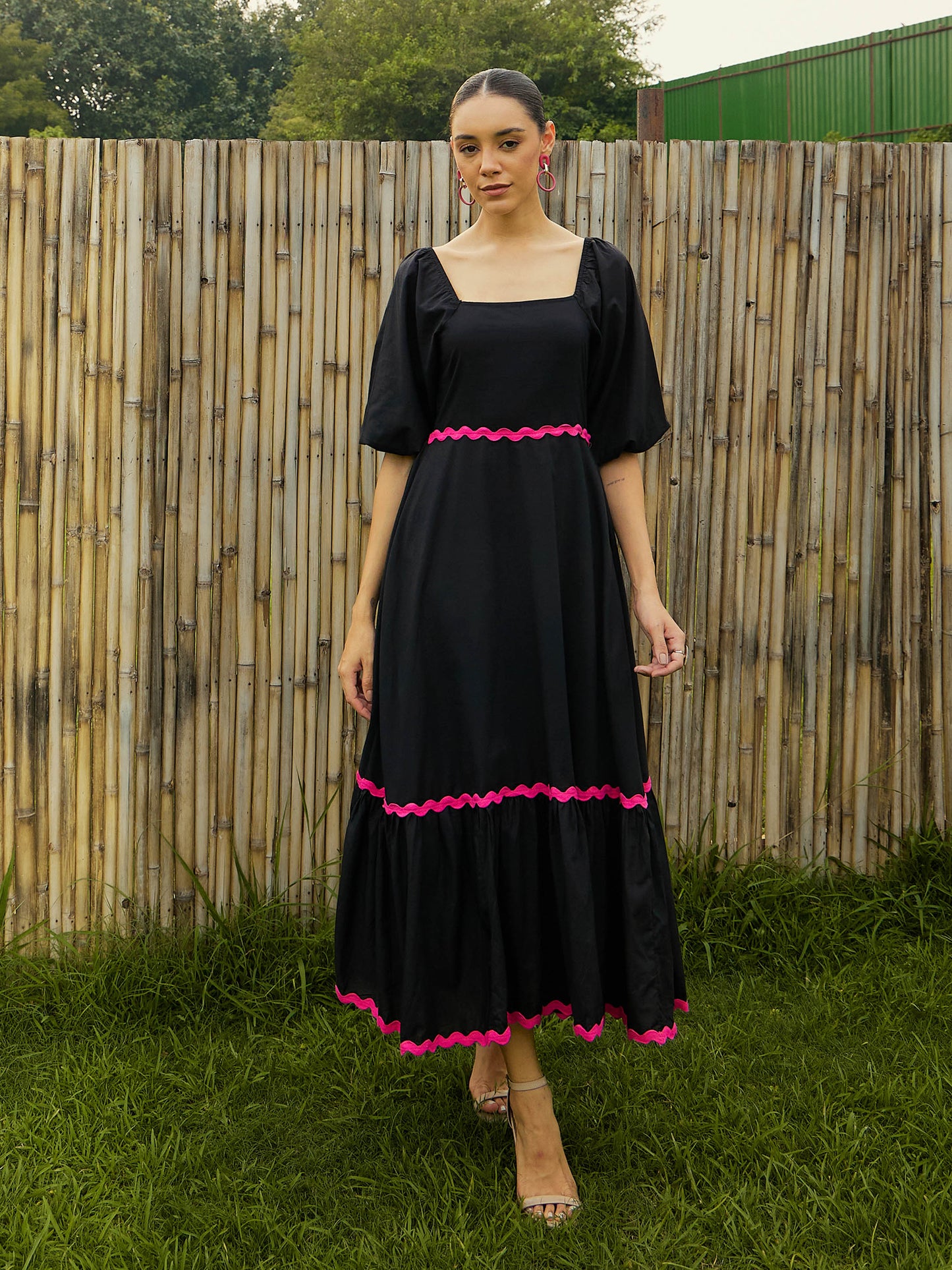 Women's Black Solid Dress