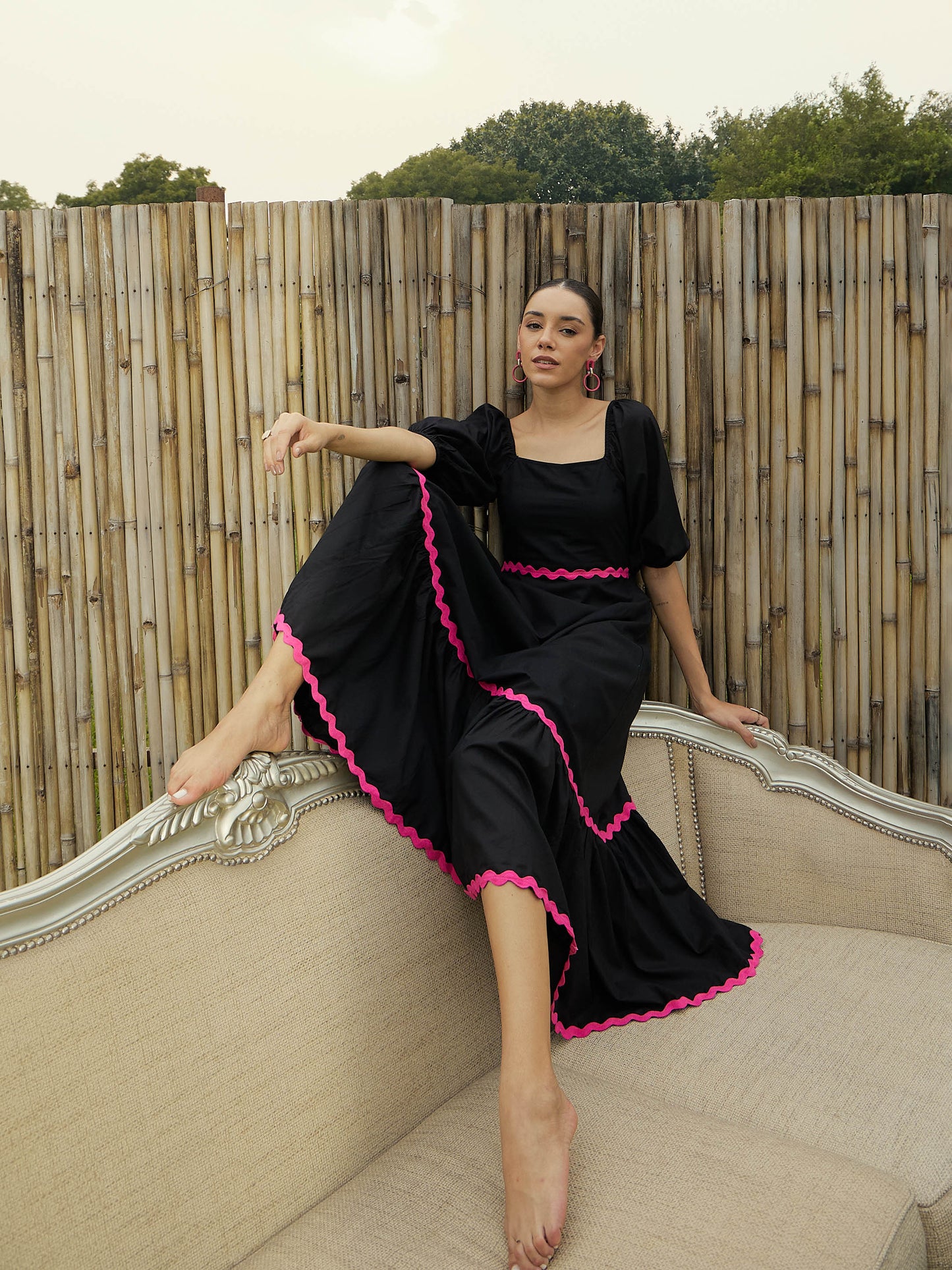 Women's Black Solid Dress