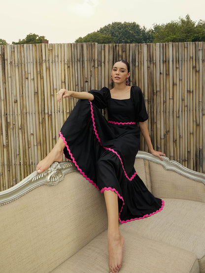 Women's Black Solid Dress