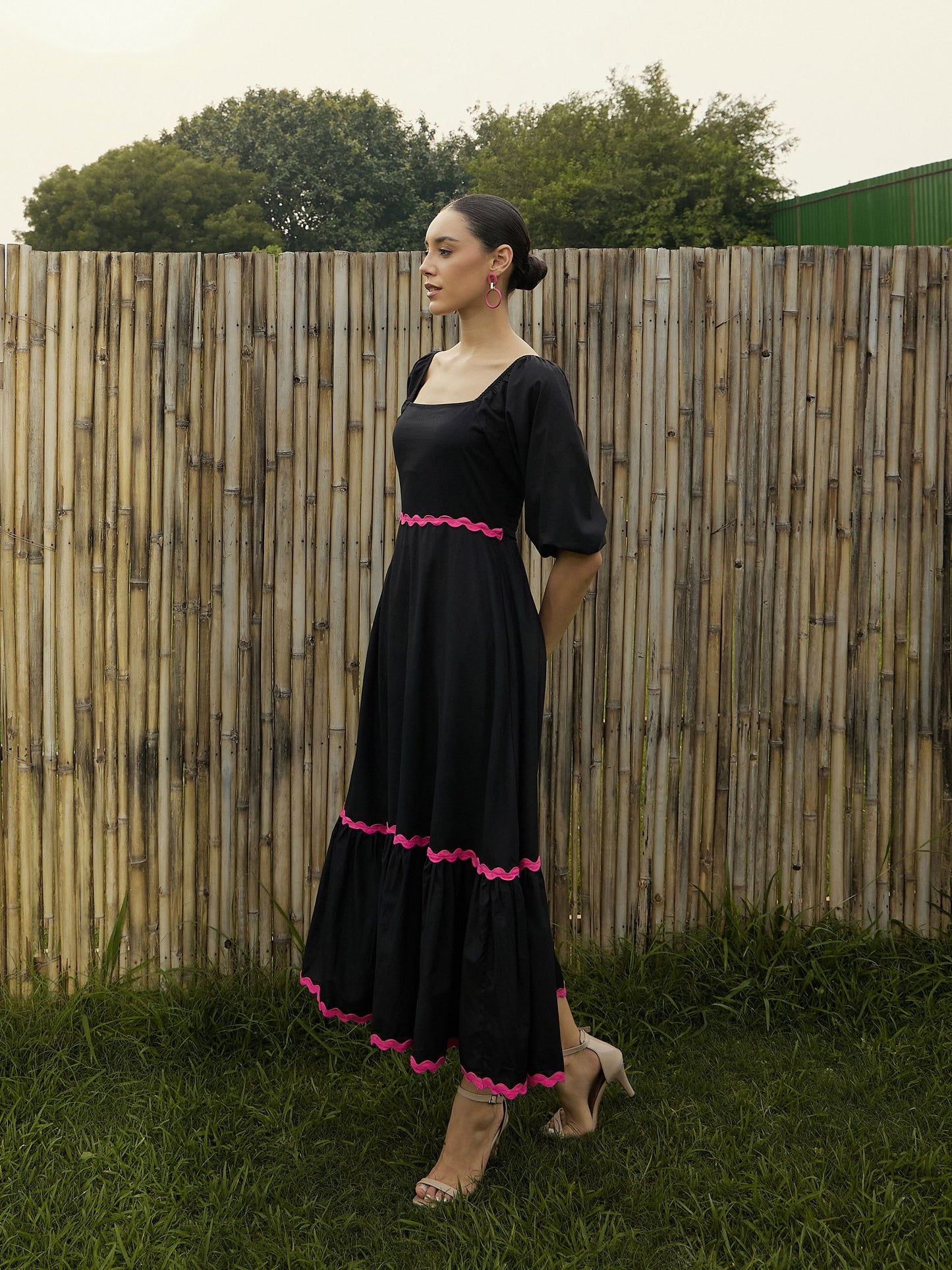 Women's Black Solid Dress