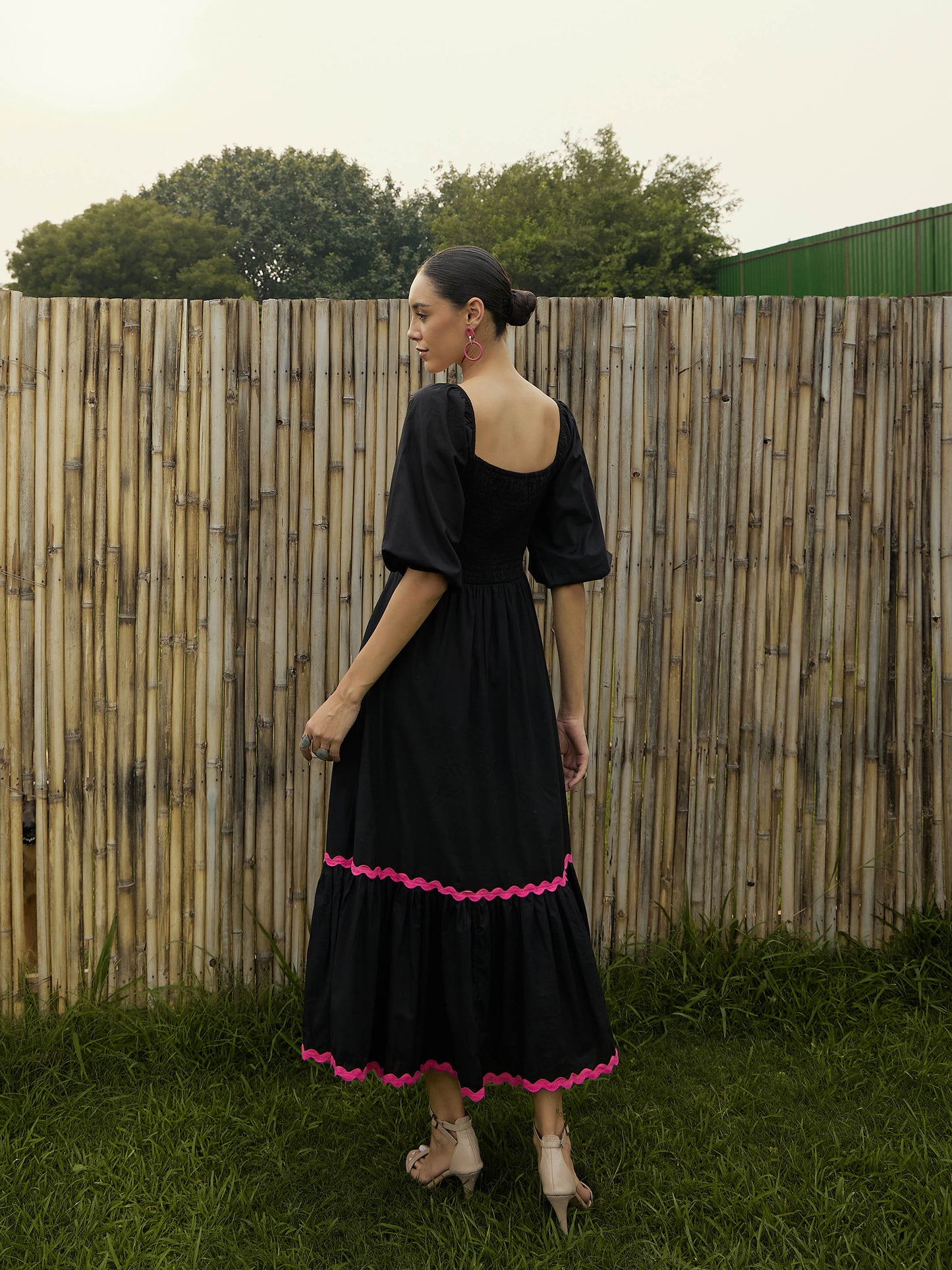 Women's Black Solid Dress